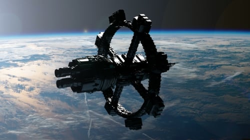 Station spatiale tournant autour de la Terre
