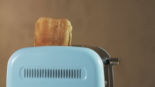Crispy Toast Pops from Toaster in Close Up