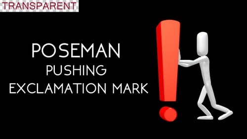 Poseman empujando signo de exclamación