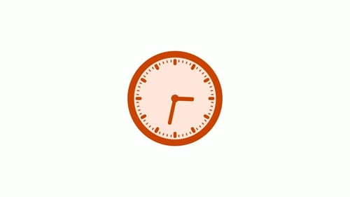 Counting Down Brown Clock Animation White Background