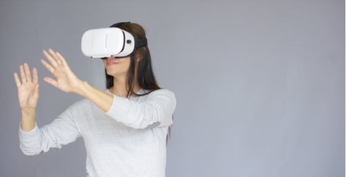 Woman With Virtual Reality 3D Glasses