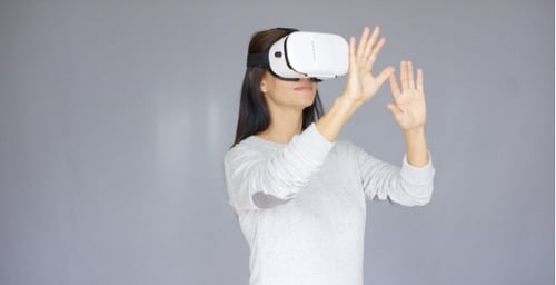 Woman With Virtual Reality 3D Glasses