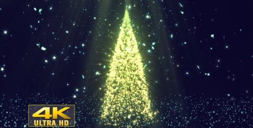 Sparkling Golden Christmas Tree Particle Animation