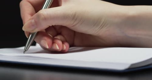 Hand writing on an agenda