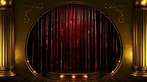 Velvet Curtain Stage With Loop Lights