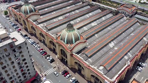 Tourism landmark of downtown Sao Paulo. Municipal Market.