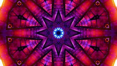 Kaléidoscope néon à boucle VJ. Animation en boucle.