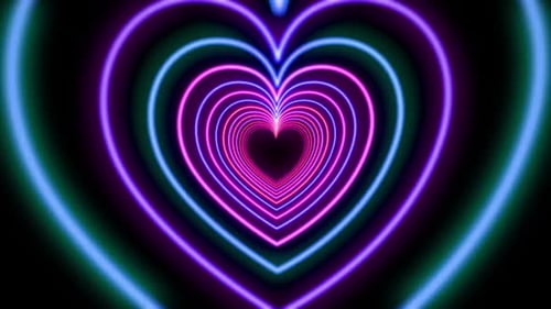 Heart Lights Colorful Tunnel