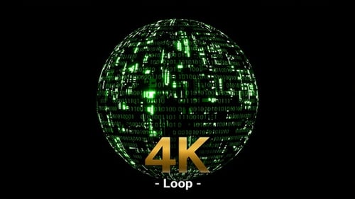 Glowing Sphere Matrix Background 4K