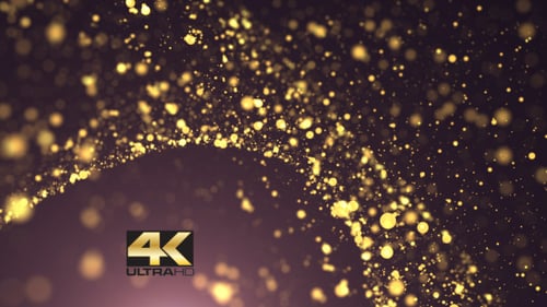 Elegant Golden Glitter Particles Swirl Background