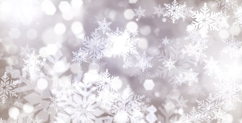 Elegant Falling Snowflakes and Bokeh Lights Background