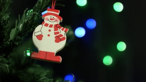 Christmas Tree Ornament with Bokeh Lights