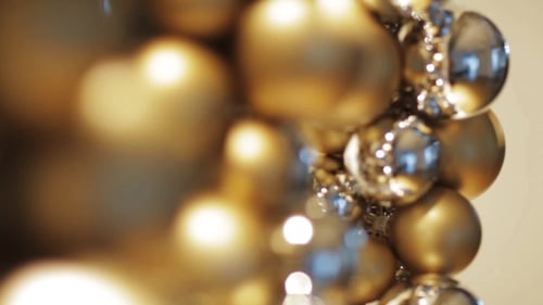 Golden Christmas Decoration Or Garland Of Beads 9