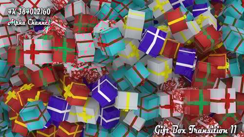 Falling Christmas Gifts Transition Animation