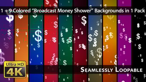 Animated Dollar Signs Floating Seamless Loop Background