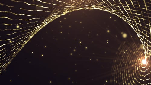 Abstract Golden Particle Wave Tunnel Loop Background