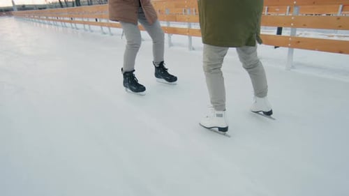 Skating On Rink In Winter