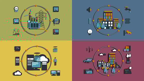 Animated Flat Design Infographic Scenes for Industry and Technology