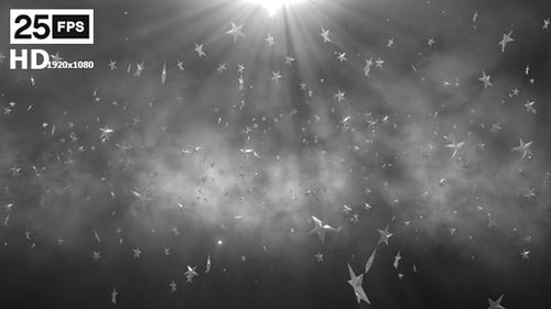 Shining 3D Stars with Volumetric Light Rays Abstract Motion Background