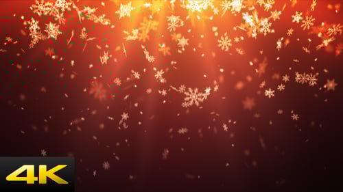 Festive Golden Snowflakes Gently Falling Background for Winter Holidays