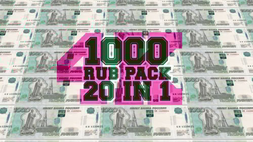 Looping Russian 1000 Ruble Banknotes Animation