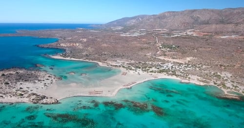 Beautiful View Of Blue Beach Elafonissi At Crete