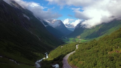Aerial Footage Beautiful Nature Norway.