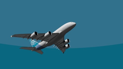 Animated 3D Airplane Flying for Travel and Transportation Projects