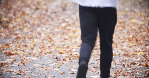 A Man Jogging, Running In Park.