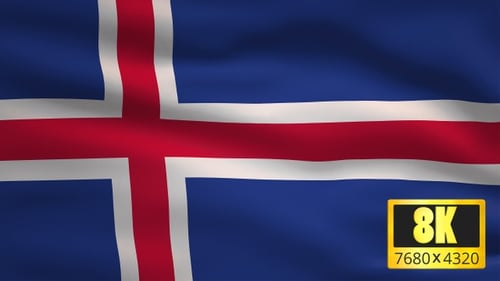 Waving Flag of Iceland Loop for National or Corporate Projects