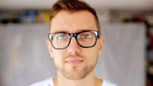 Man Smiling Wearing Glasses Close Up