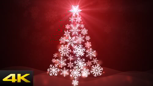 Glowing Snowflake Christmas Tree Animation for Winter Holidays