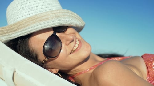 Young Beautiful Woman Enjoying Summer Vacation, Beach Relax, Summer in Tropics