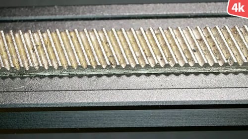 Close Up of a Serrated Metal Edge