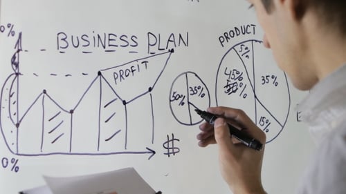 Man Drawing a Business Strategy