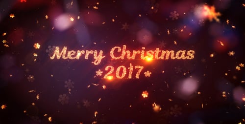 Sparkling Christmas Title Reveal with Festive Glitter Animation