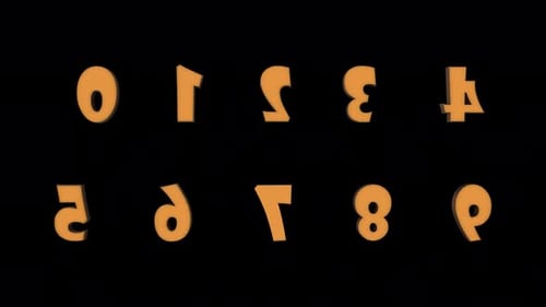 Rotating 3D Golden Numbers from Zero to Nine