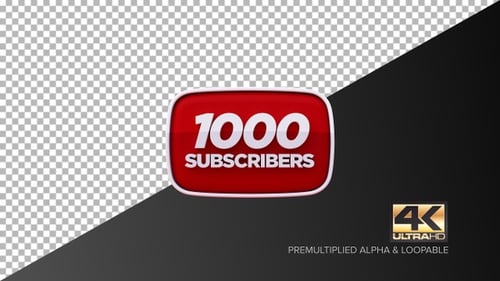 YouTube Subscribe Button 1000 Subscribers Celebration Reveal Animation