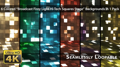 Broadcast Firey Light Hi-Tech Squares Stage - Pack 02