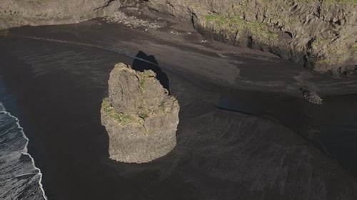 Rock On The Reynisfjara Black Sand Beach