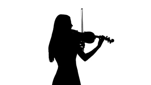 Silhouette of Woman Playing the Violin