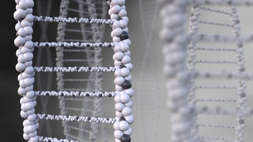 Blue DNA Molecules