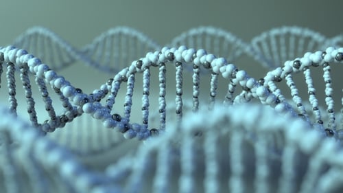 Plusieurs molécules d'ADN Spinning Blue