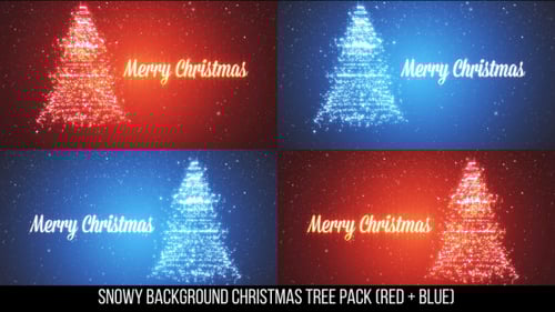 Animated Christmas Tree and Merry Christmas Glowing Text