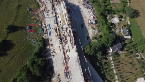 Aerial Shot New Road or Highway Construction Site 4K - V23