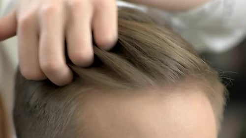 Hairstyle of Man Close Up