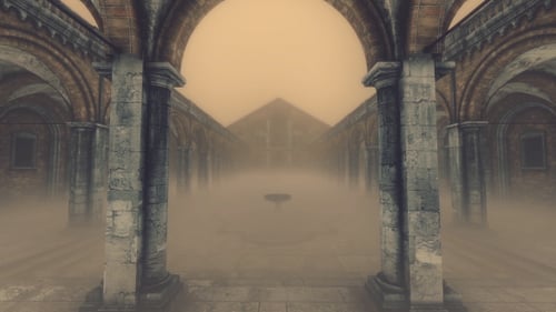 3D Alter Kreuzgang - Foggy