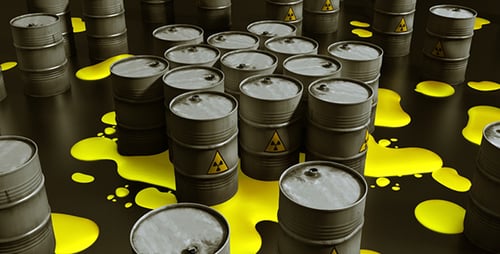 Hazardous Waste Barrels Leaking Radioactive Liquid