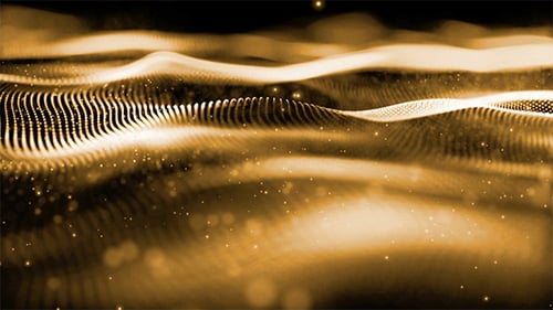 Abstract Flowing Golden Particle Waves Seamless Loop Background