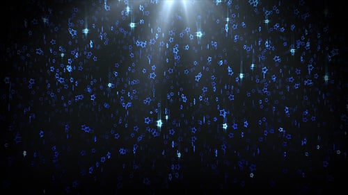Animated Falling Blue Star Particles Celebration Background